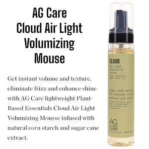 AG Care Cloud Air Light Volumizing Mousse Sugar Cane Extract 3.6 oz